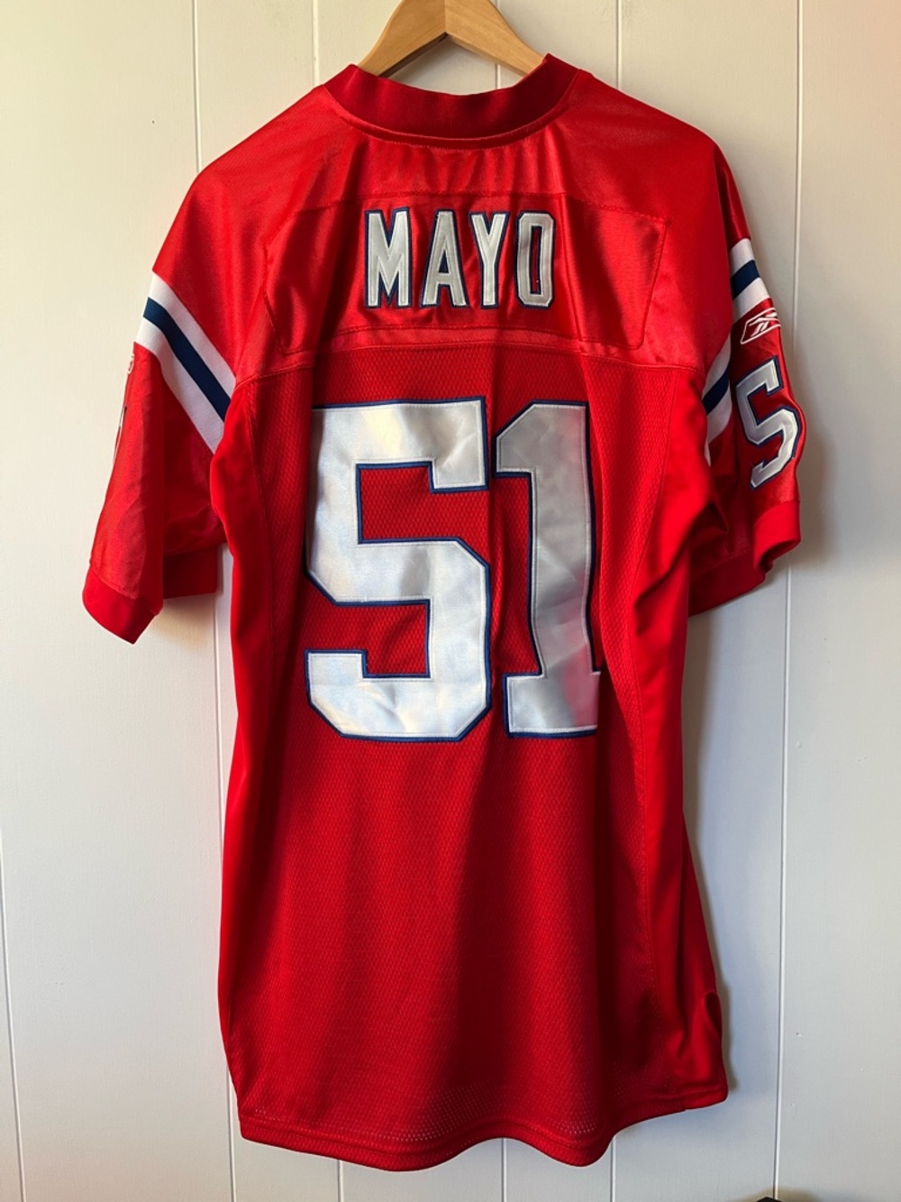 NWT Jerod Mayo Reebok New England Patriots On Field Red NFL Jersey vintage 2004